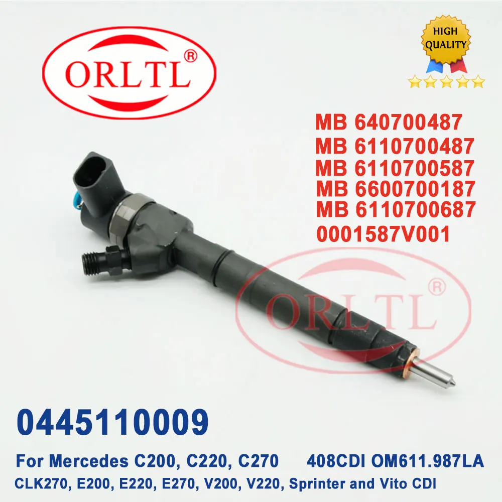 

0445110009 Common Rail Injection 0 445 110 009 Diesel Engine Fuel Injector 0445 110 009 For Mercedes 6110700587 6600700187