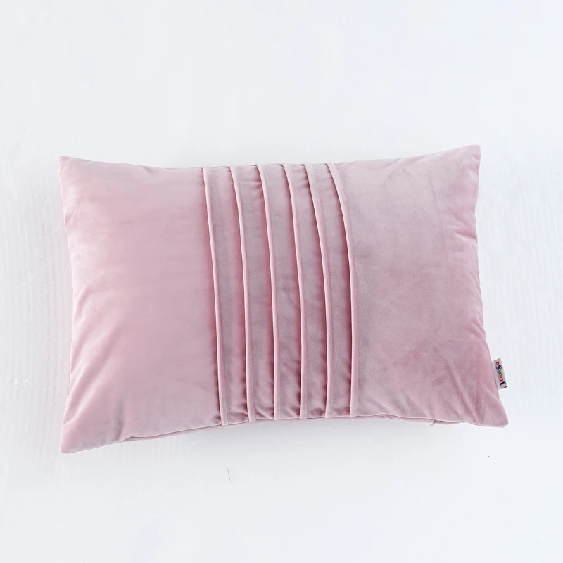 Soft Velvet Cushion Cover Solid Pink Blue Green Purple Home Decorative Pillow Cover For Couch Bed Chair Rectangle 30x50cm