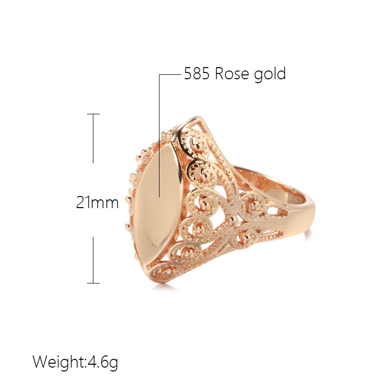 Kinel-anillos brillantes de moda para mujer, anillos de rombos con patrón único de oro rosa, joyería étnica de boda para novia 585, novedad de 2022