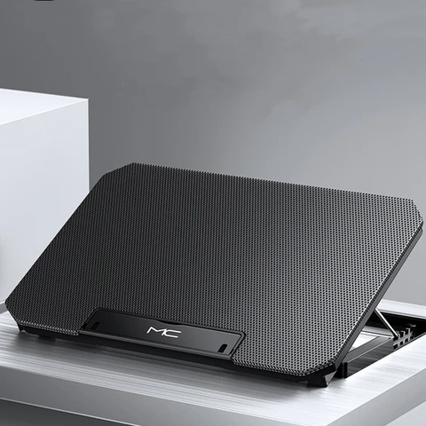 Refrigerador para laptop de jogos, tamanho grande para notebook de 12-16 espaços, duas almofadas de resfriamento para laptop usb, velocidade do vento, suporte silencioso ajustável para laptop