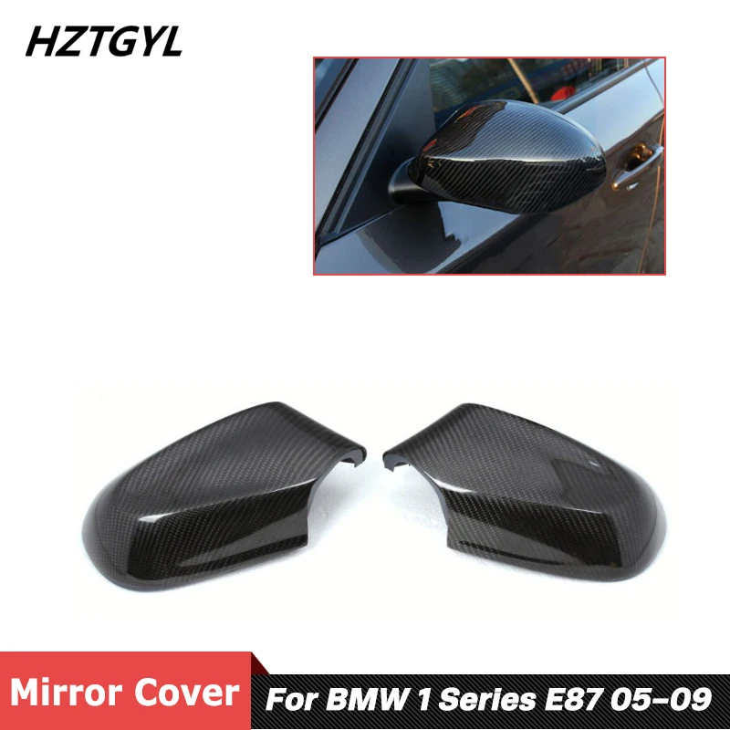 1 Pair Replacemet Style Carbon Fiber Material Rear View Mirror Cover For BMW 1 Series E87 2005-2009