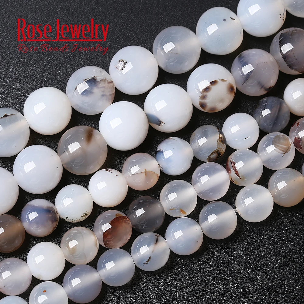 Free Shipping Wholesale Natural Stone Flowers Agates Round Loose Beads 15