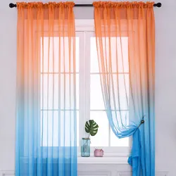 Nowoczesne gradientowe tiulowe zasłony do salonu 3D kolor przędza z organzy delikatna zasłona Voile do sypialni kuchnia Drape Decor