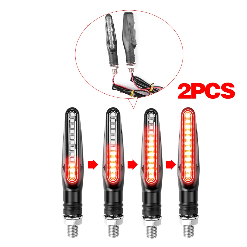 Motorfiets Led Richtingaanwijzers Richtingaanwijzers Knipperende Achterlichten Rem Knipperlicht Stop Signaal Licht Motorfiets DRL Lamp