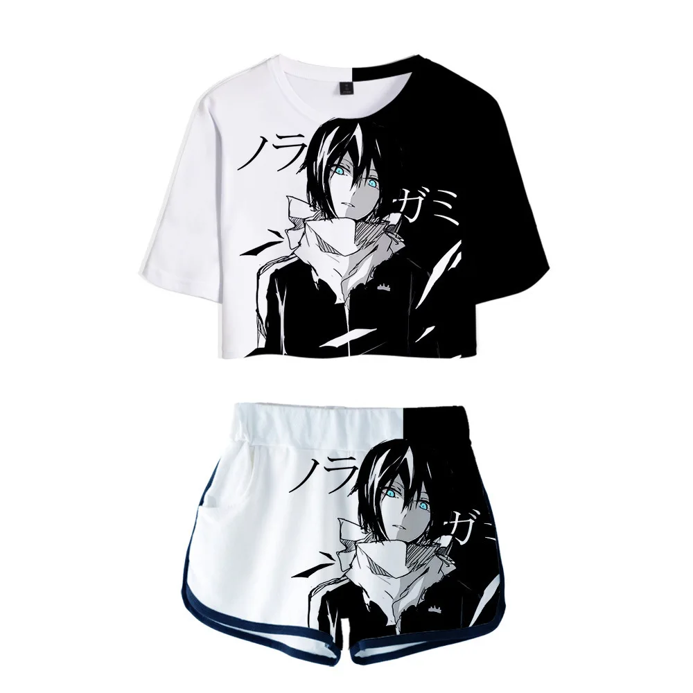 Anime Noragami 3D Print Tracksuit Women Two Piece Set Top and Shorts Outfits Yato Iki Hiyori Yukine Ebisu Kofuku Cosplay Costume