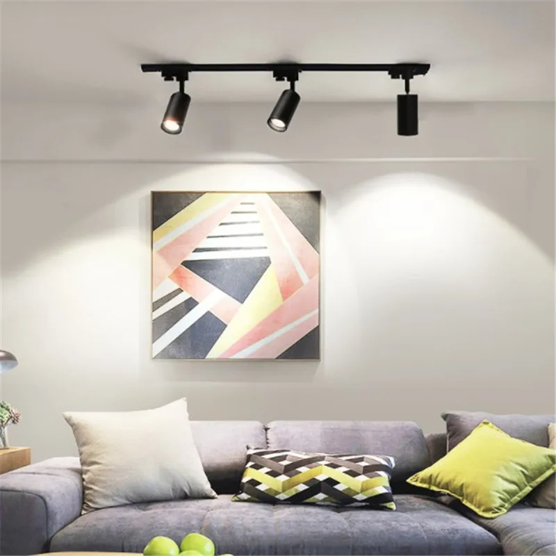 Whole Set Led Track Light GU10 Spot Lights Ceiling Lamp Aluminum Rails Track lighting Fixture For Clothing Shop Living Room Home