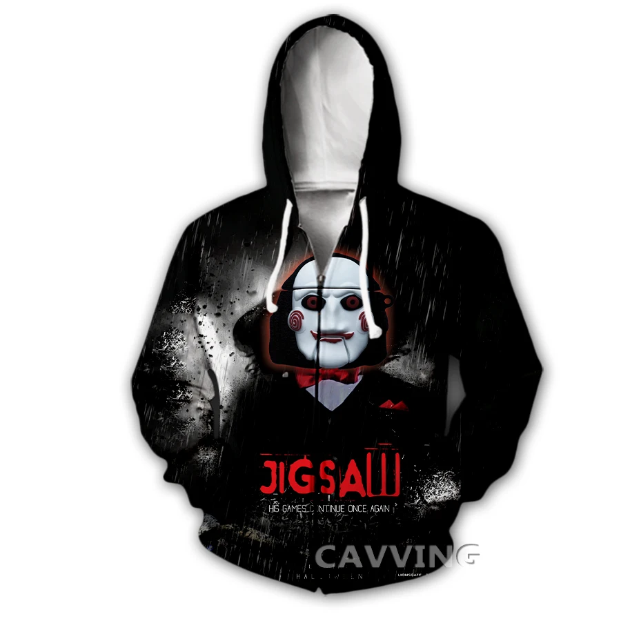 

CAVVING 3D Print Horror Movie SAW Scarry Puppet Killer Zipper Hoodies Zip Sweatshirt Harajuku Hoodie Sweatshirt for Men/women