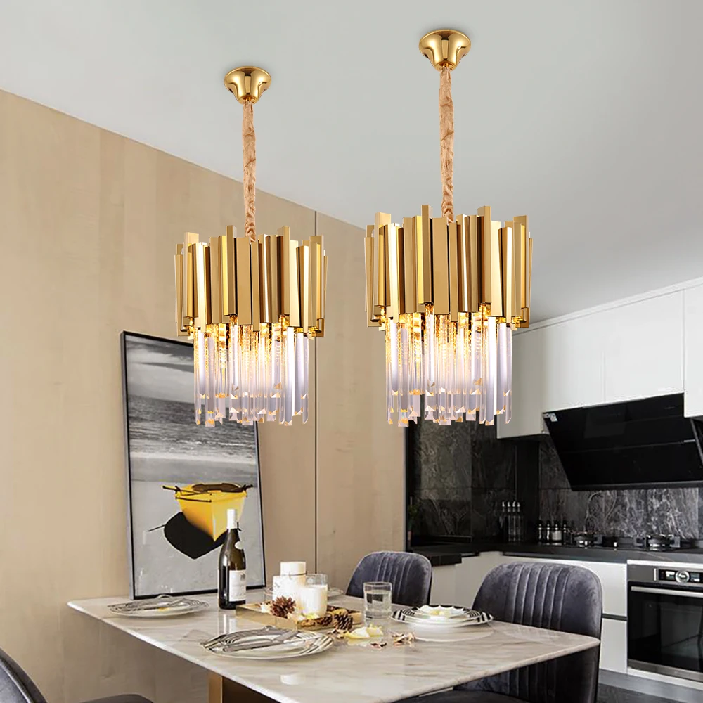 Imagem -05 - Luxo Chrome Luzes Led Lustre Chandelier Pendant Lamp Fit para Hotel Salão Golden Foyer k9