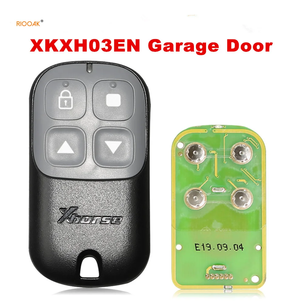 

RIOOAK 10PCS/LOT Xhorse XKXH03EN Wire Remote Key Garage Door 4 Buttons Black English Version