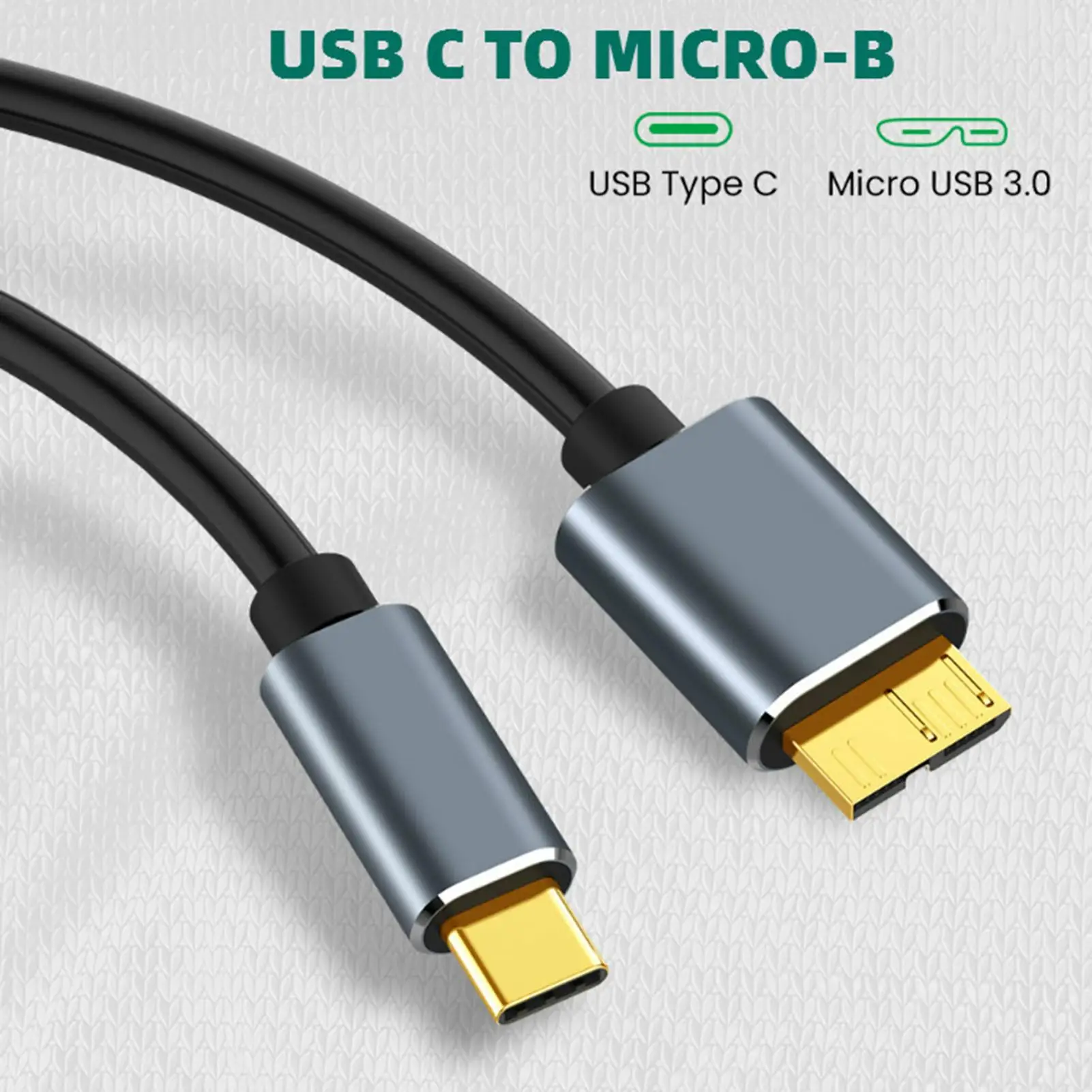 50/100/150cm USB 3.0 Mobile Hard Disk Data Cable USB C To Micro B 5Gbps Superspeed Quick Charging Cable For Galaxy S5 Note3