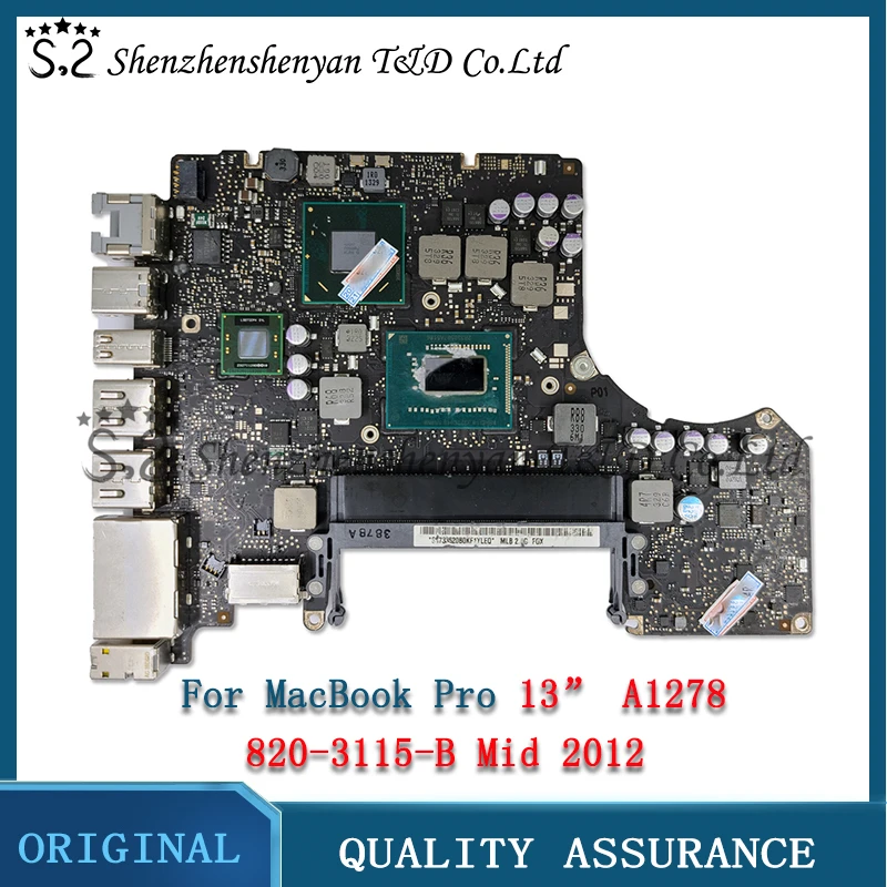 Placa-mãe Portátil Original para Apple Macbook Pro A1278 13 i7 29 Ghz Placa Lógica Md101 Md102 8203115-b Emc 2554 Ano 2012