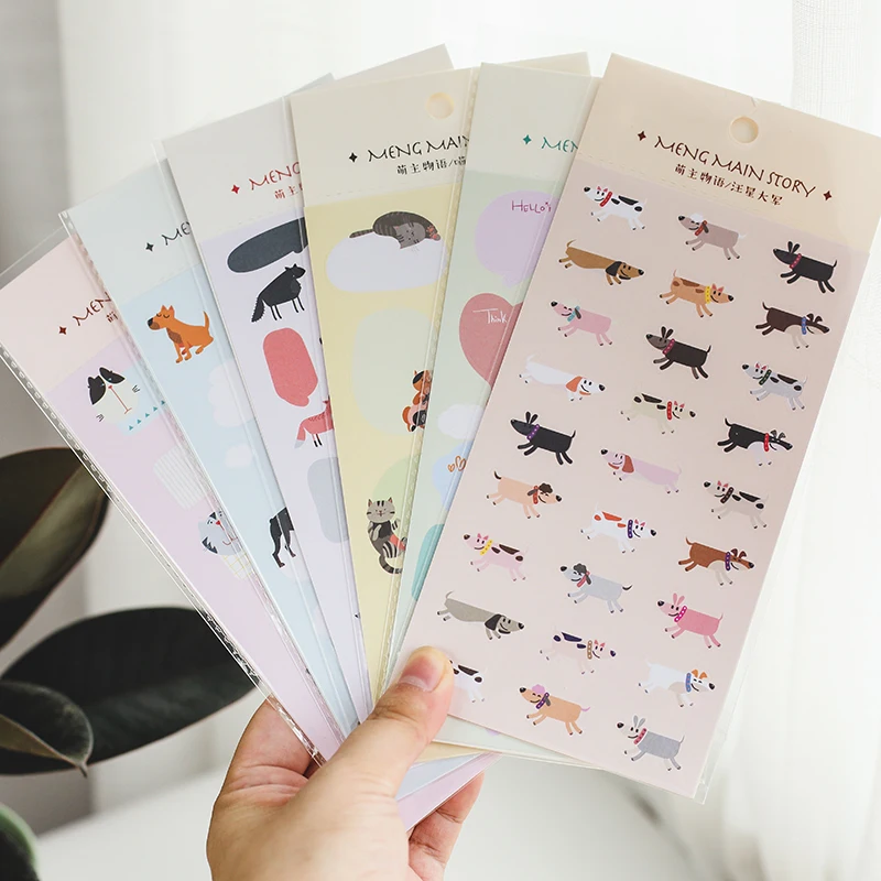 SIXONE Cute Animal Writable dekoracyjna naklejka kawaii DIY dekoracja wiadomość samoprzylepne etykiety podręcznik materiał papiernicze