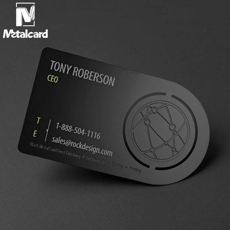 Hollow metal business card high-end stainless steel business card black gold membership card VIP card customization