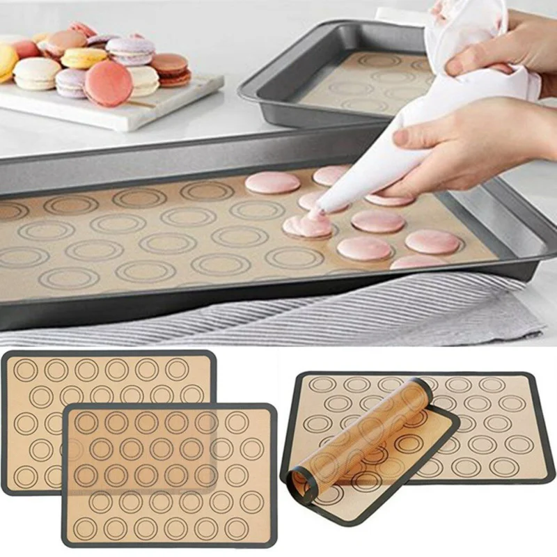 Silicone Baking Mat Pad Sheet Non-Stick Rolling Dough Mat Macaroon Tray Oven Baking For Cake Cookie Pastry Oven Baking Tools