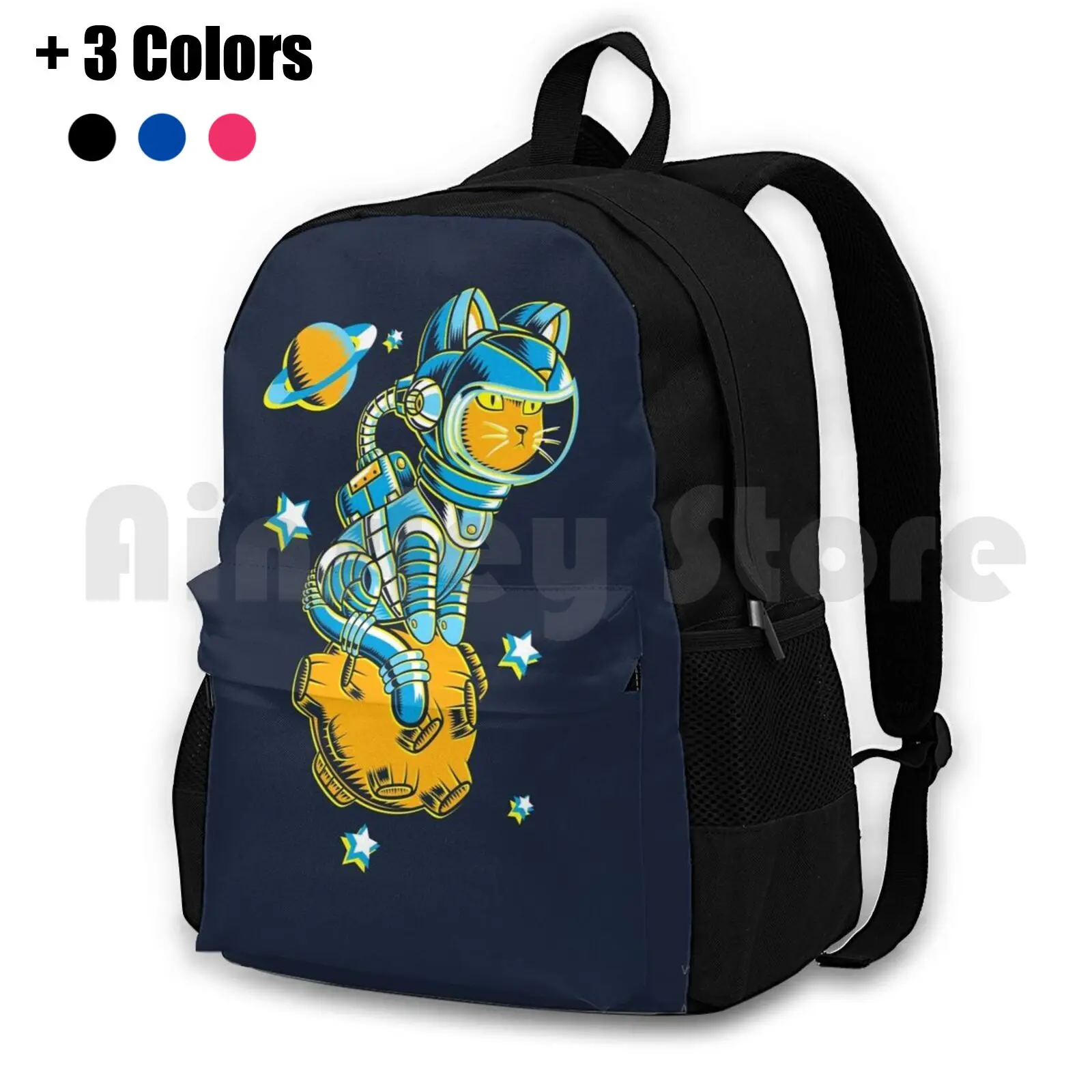 Space Cat Outdoor Hiking Backpack Riding Climbing Sports Bag Space Outer Space Cosmos Cosmic Universe Astronaut Planets Stars