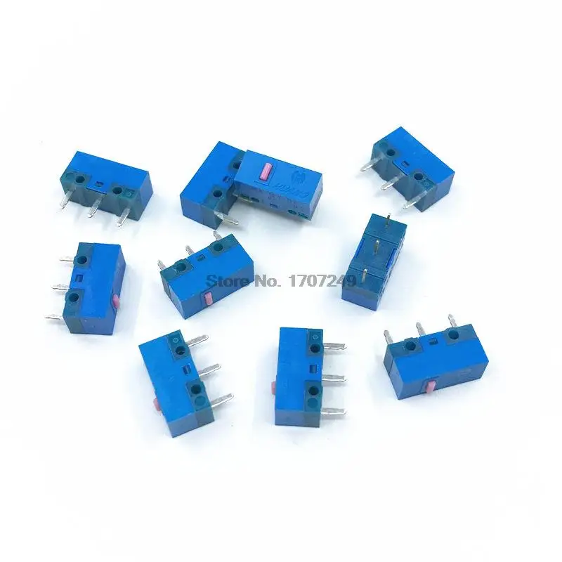 

Free Shipping 10Pcs New arrival HUANO Blue Shell Pink dot Mouse Micro Switch Button 80 Million Life Computer mouse maintenance