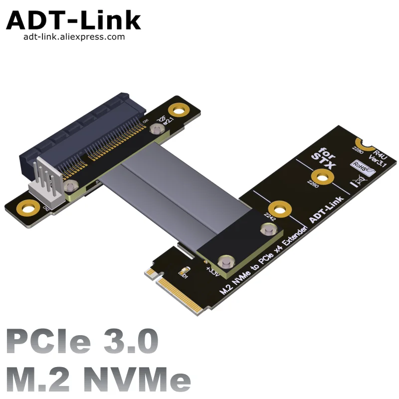 

Riser PCIe x4 3.0 PCI-E 4x To M.2 for NGFF for NVMe M Key 2280 Riser Card Gen3.0 Cable Extender M2 PCI-Express Extension cord