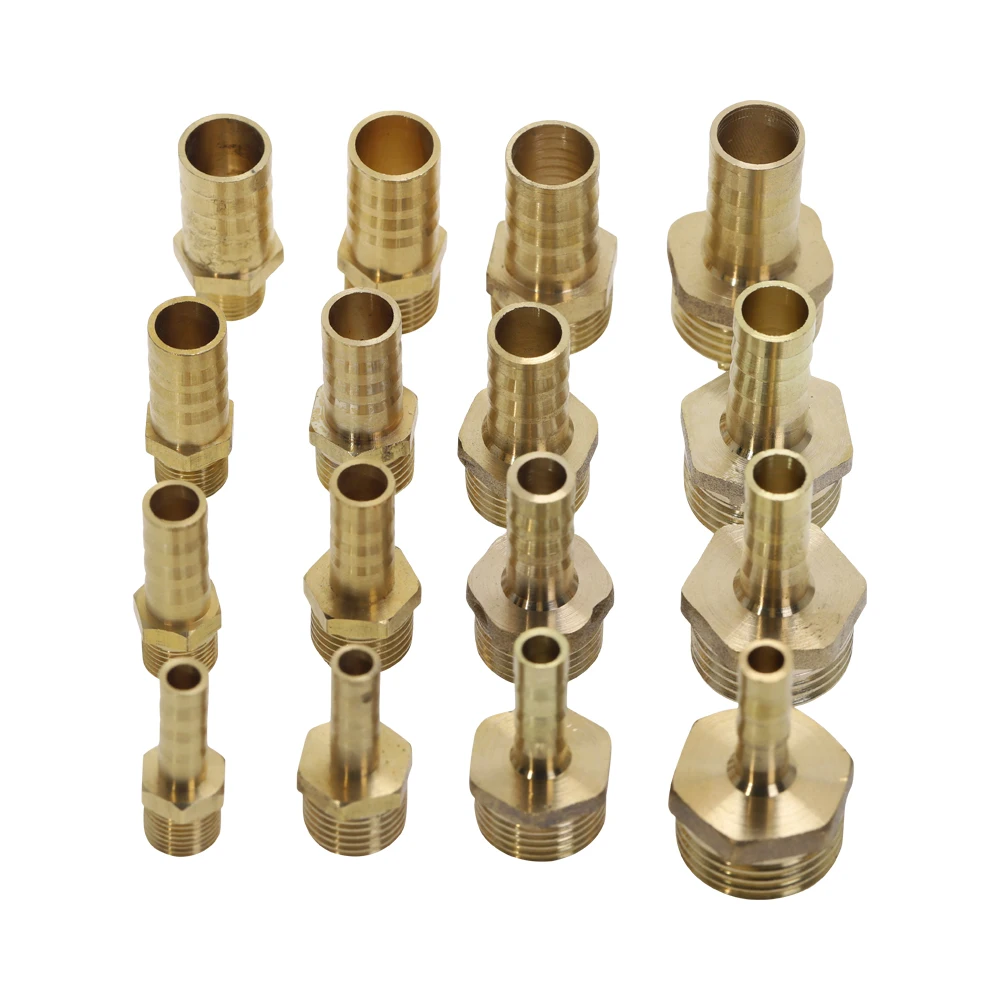 

1pc Brass Pipe Fitting 6mm 8mm 10mm 12mm Hose Barb Tail 1/8" 1/4" 3/8" 1/2" Male Connector Joint Copper Adapter Coupler