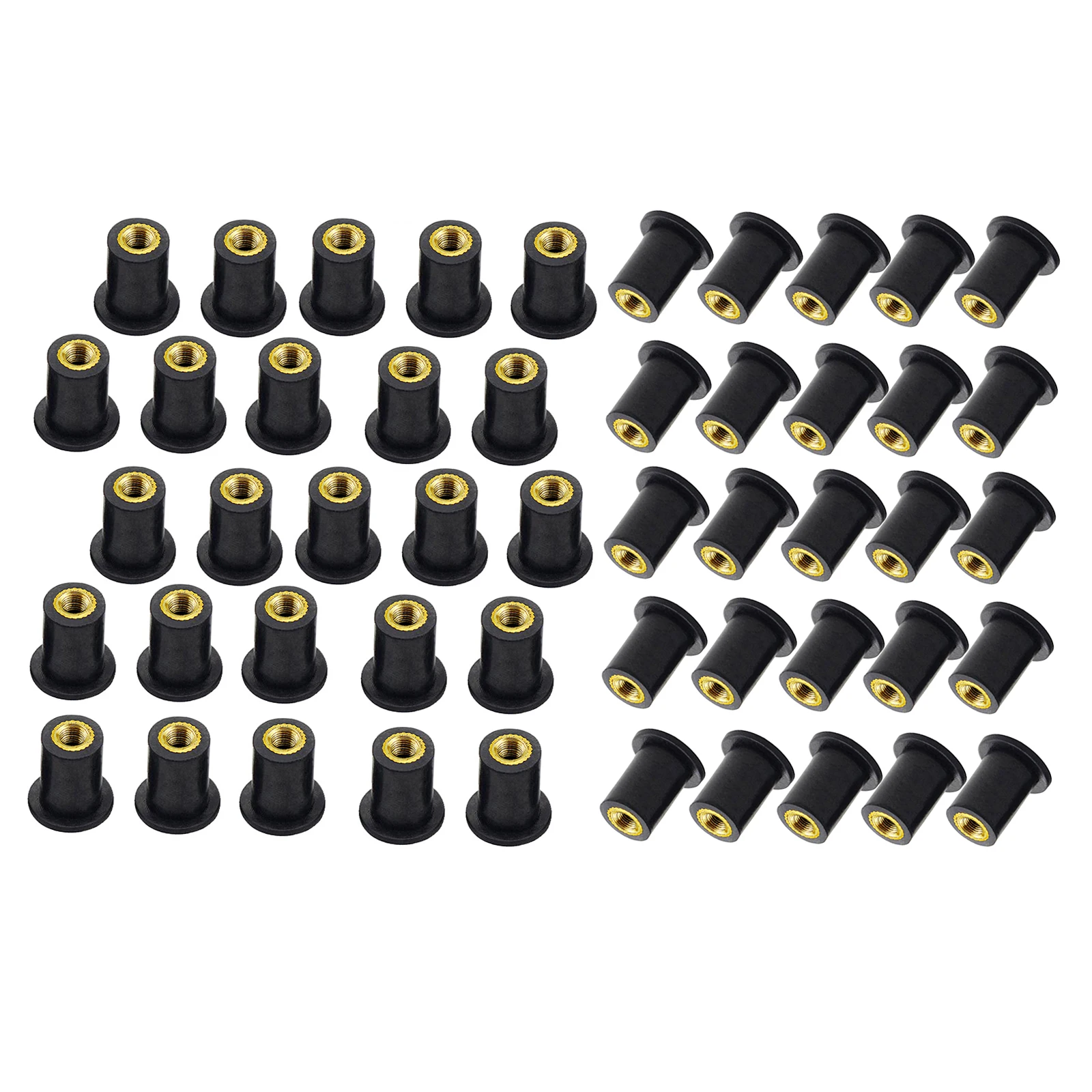 50/20/10/5/1Pcs M5 Universal Motorcycle Rubber Well Nut Windscreen Wind screen Fairing Cowl Well Nut Bolts Screw