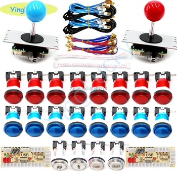 DIY Zero Delay Arcade Kit Arcade Parts Bundles Sanwa Joystick 12V LED Arcade Push Buttons USB PC/Raspberry Pi Board PS3 PS2