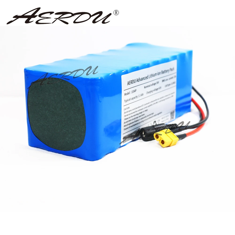 AERDU 36V 11.6Ah 12ah Lithium Battery Pack 18650 2900mAh 600W 500W 450W 350w 250W 37V Ebike Electric Car Bicycle Motor Scooter