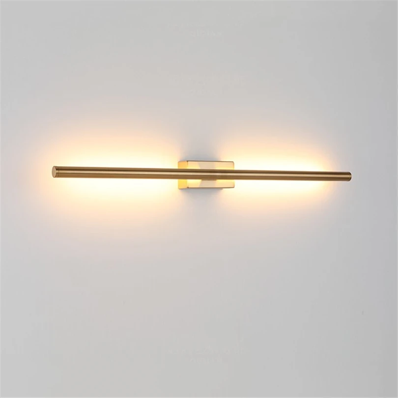 

Minimalist Long Strip Wall Lamps Black iron LED Modern Living Room Background Wall Bedroom Bedside Lamp Hotel Corridor WallLight