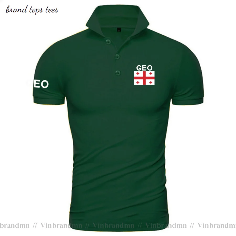 Georgia polo shirts men short sleeve white brands printed for country 2021 cotton nation team flag new fashion GEO Georgian