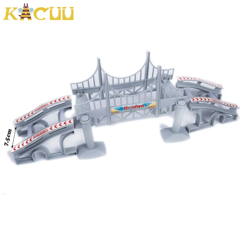 2023 New Track Glowing Race Track DIY Universal Accessories Ramp Turn Road Bridge Crossroads Toys For Children Kids Gift