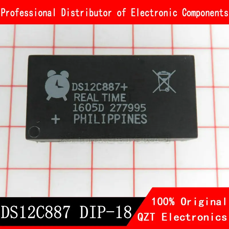 Ds12c887 + ds12b887, ds12887, ds12887, dip-18 em estoque, 5 peças