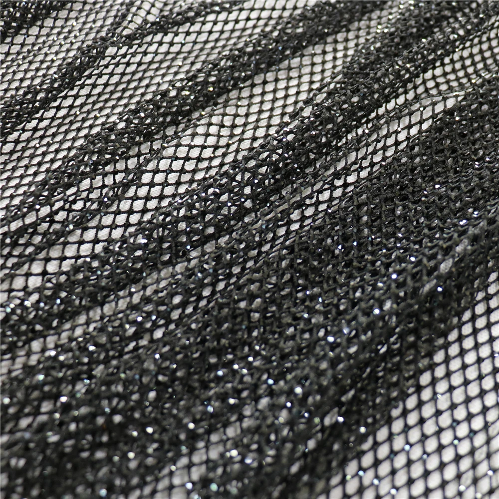 SS10 Shiny Black Glass Rhinestone Mesh Fabric Sewing Crystal Trim Ribbon Strass Applique DIY Decoration