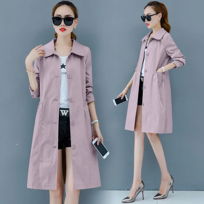 

Mid-length Windbreaker for Ladies, Loose Coat, Temperament Goddess, Thin Female Coat, Popular, New Spring and Autumn