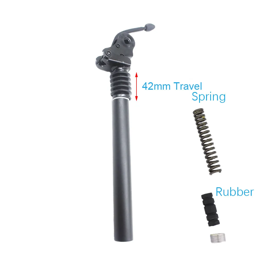 27.2 28.6 31.8 34mm Suspension Damping Seat Tube E-bike Seatpost 300 350 500 550 600mm Folding Bike Aluminum Alloy Saddle Pole