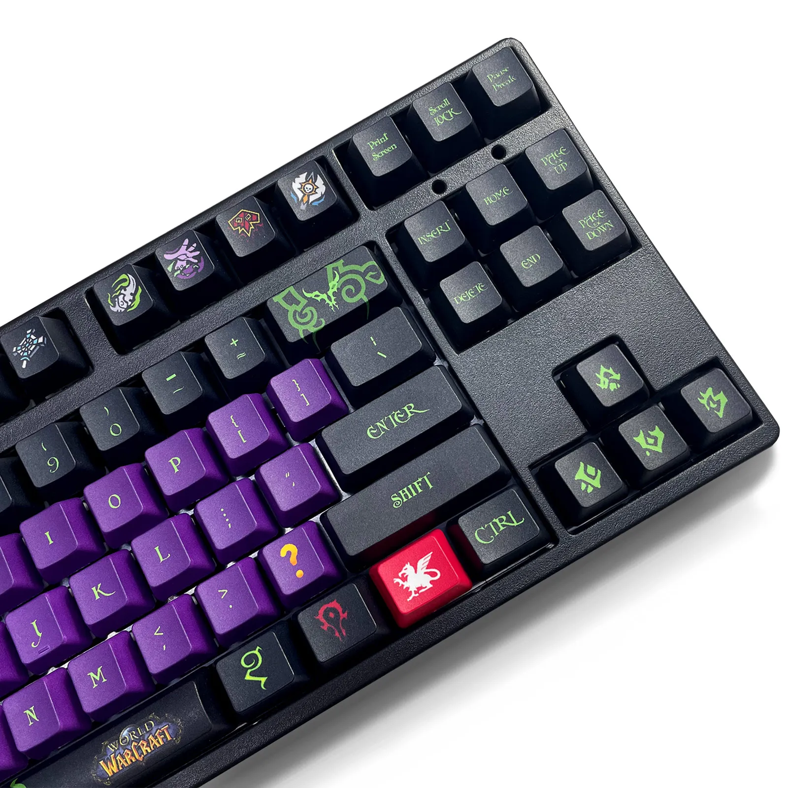 Game World of Warcraft Tema Pbt Keycaps, 108 teclas para teclado mecânico, perfil OEM, apenas KeyCap 104 100 98 96 87 60