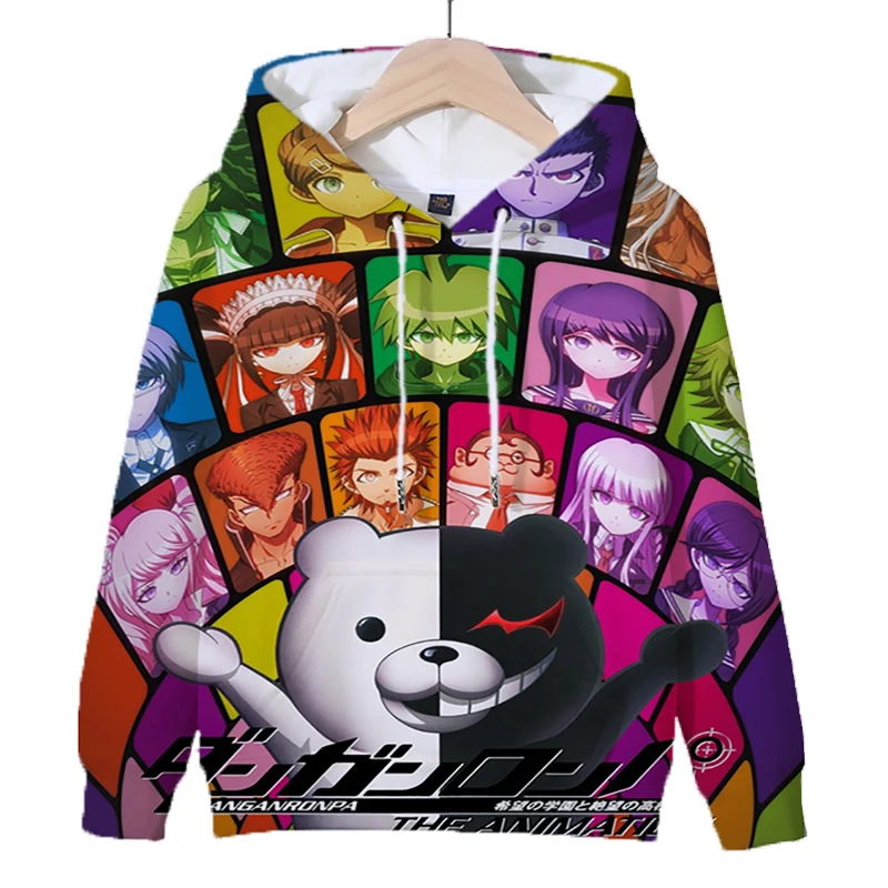 

Children Danganronpa V3 Monokuma 3D Print Hoodies Girls Harajuku Sweatshirt Kids Cute Cartoon Pullover Teens Casual Clothes Top