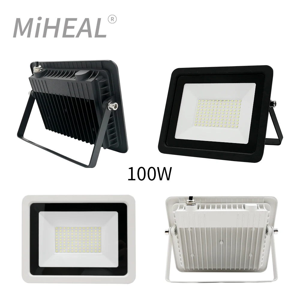 LED Floodlight 10W 20W 30W 50W 100W Flood Light 220V Waterproof IP68 Outdoor Wall Garden Spotlight Reflector Foco Lamp