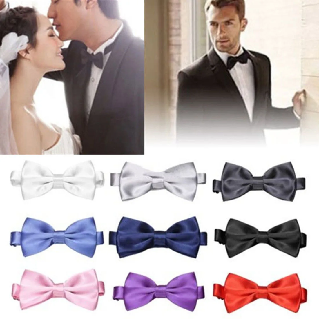 Wedding Men Bowtie Solid Color Business Necktie Boy Bow Tie Male Dress Shirt Ties For Men Butterfly Ties For Men High Quality