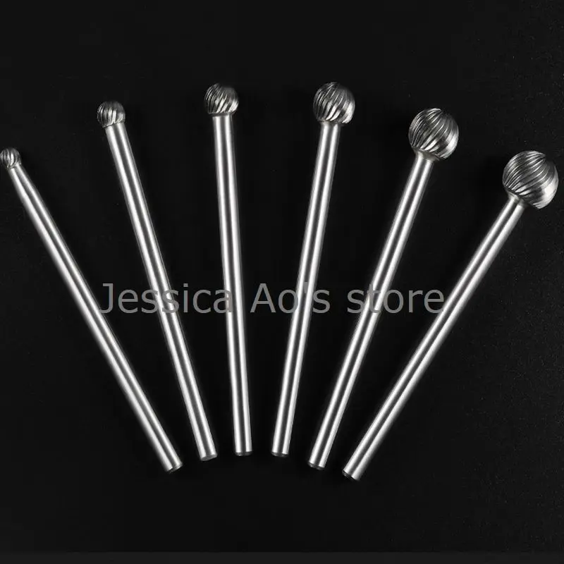 6-16mm 100mm Length Metal Milling Cutter D Type Ball Mills Carbide Rotary File Carbide Burrs Tungsten Steel Grinding Head