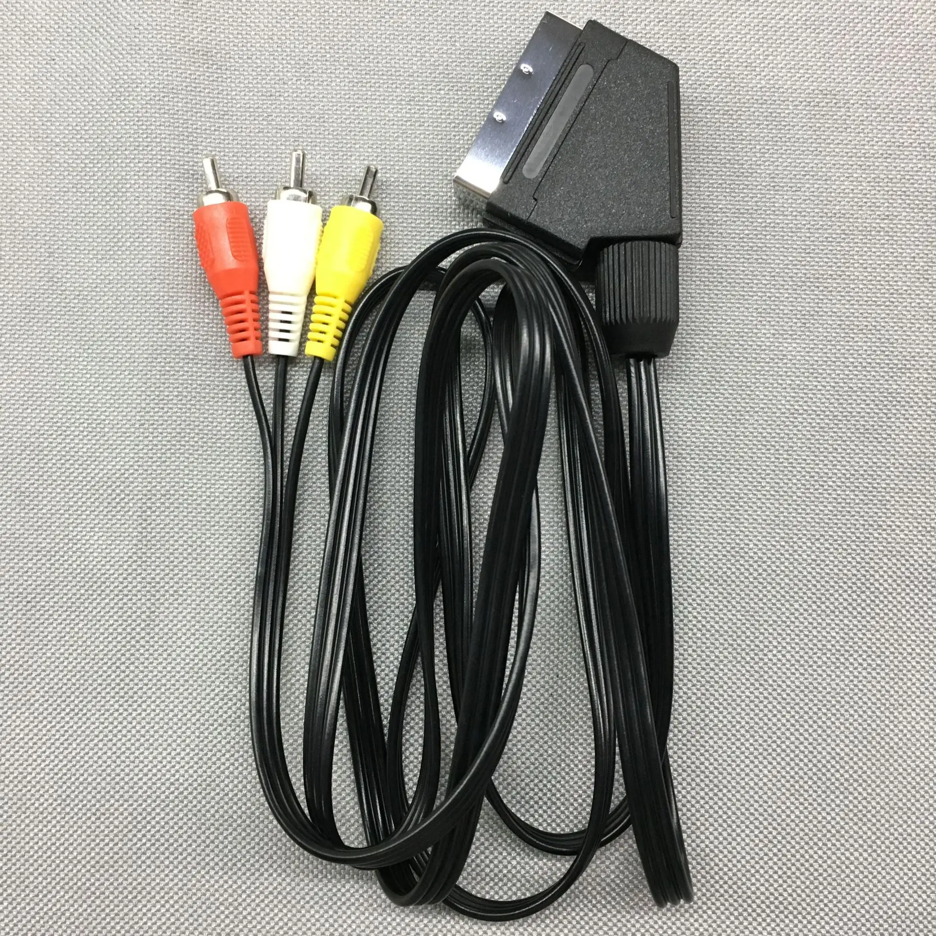 Cabo adaptador AV de áudio/vídeo de 21 pinos SCART para 3 RCA para AV, TV, Digital, DVD