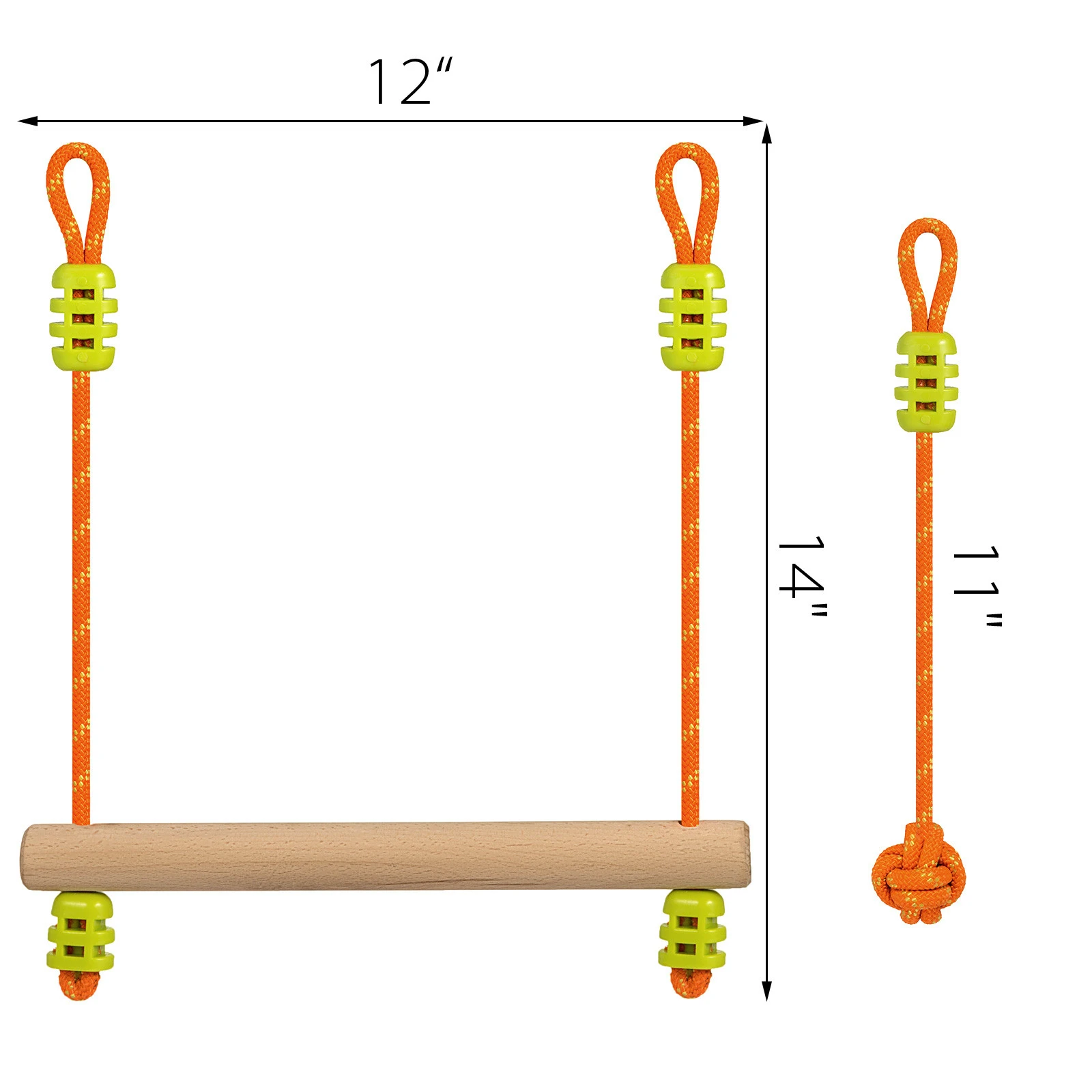 VEVOR Popsport Ninja Line 36ft Monkey Bar Kit with 7 Hanging Obstacles Slackers Safety Clips Durable Material for Park Anyplace