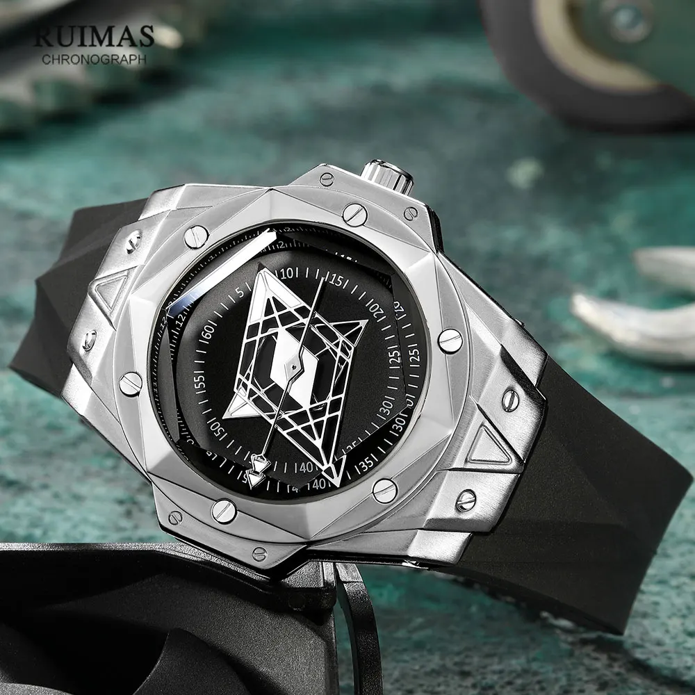 RUIMAS Fashion Men\'s Military Sport Watches Luxury Waterproof Quartz Watch for Man Silicone Strap Wristwatch Relogio Reloj Часы