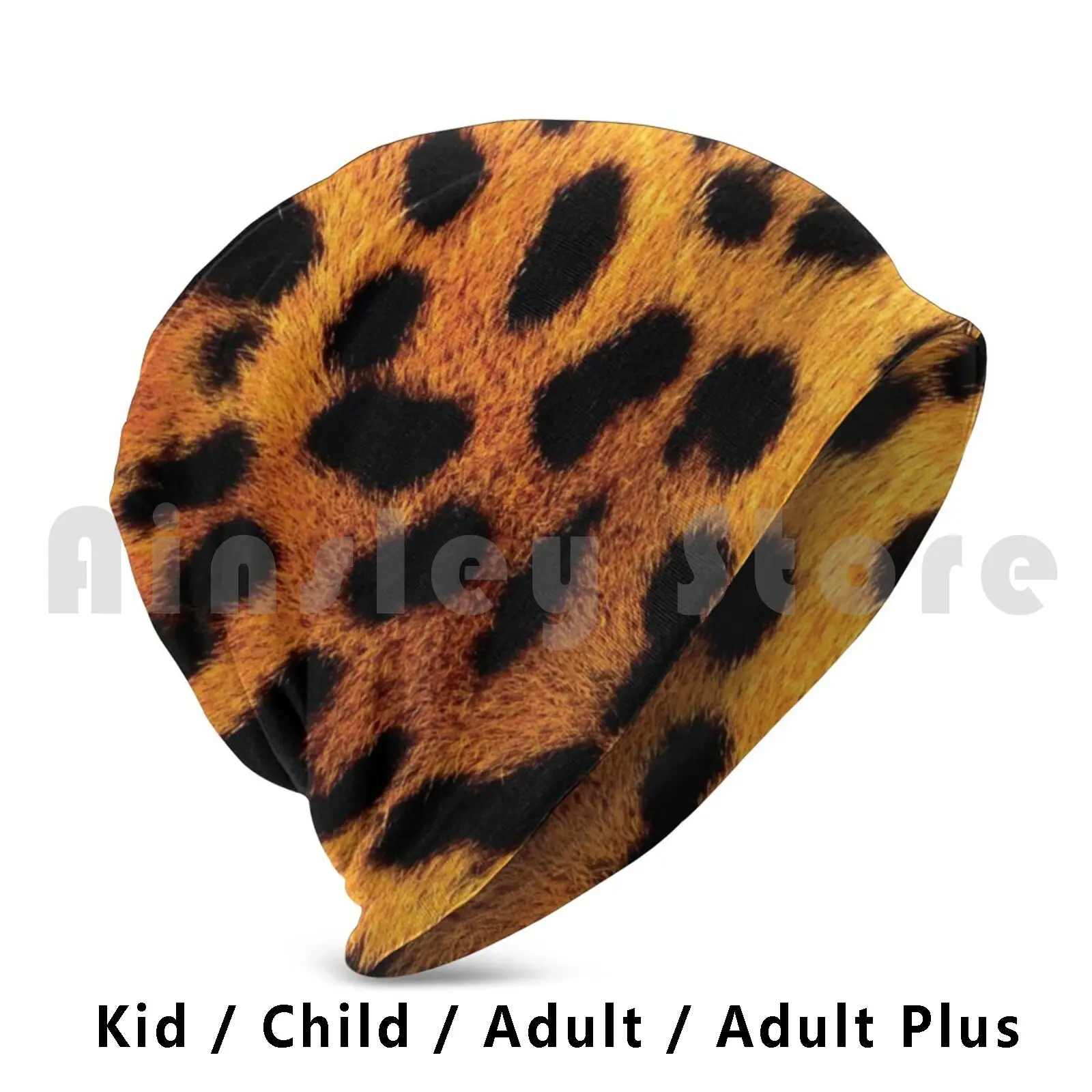 Leopard Print Design Cloth Face Beanies Pullover Cap Comfortable Beanie Quarantine Face Inhale Breath Oxygen Children