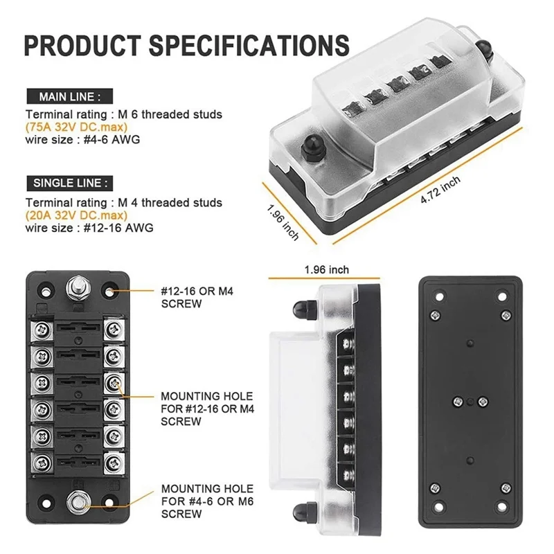 6 Chiều Độc Lập Tích Cực Và Tiêu Cực Cầu Chì Hộp & 38 Cách Cầu Chì-Khối Có Cầu Chì-Hộp giá Đỡ