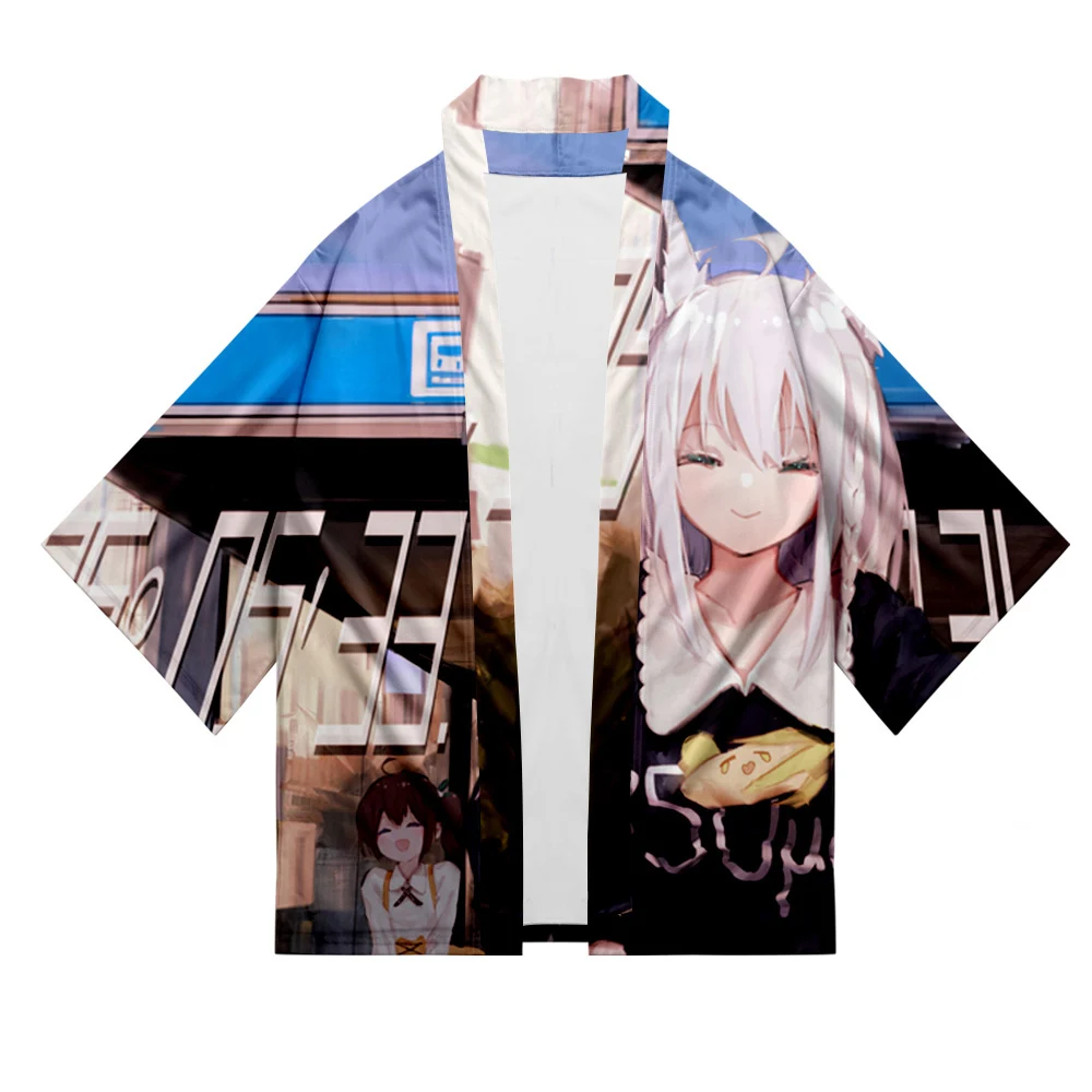 

HOLOLIVE Shirakami Fubuki 3D Printing Summer Holiday Women/Men Three Quarter Sleeve Sexy Style Blouse Kawaii Fashion Kimono