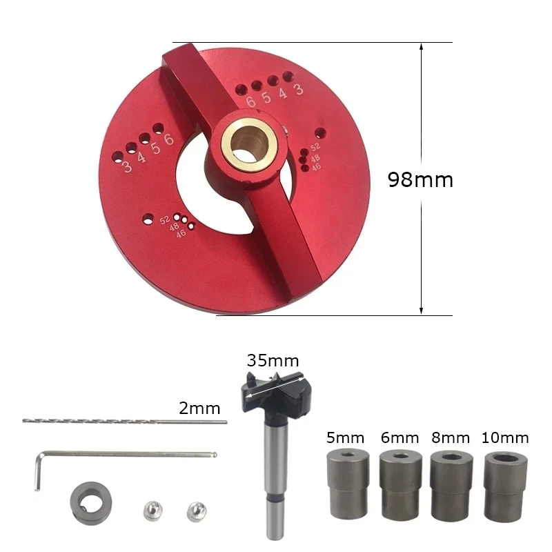 35MM Cup Style Hinge Boring Jig Drill Guide Vertical Pocket Hole Jig Wood Doweling Hole Puncher Woodworking Punch Locator Jig