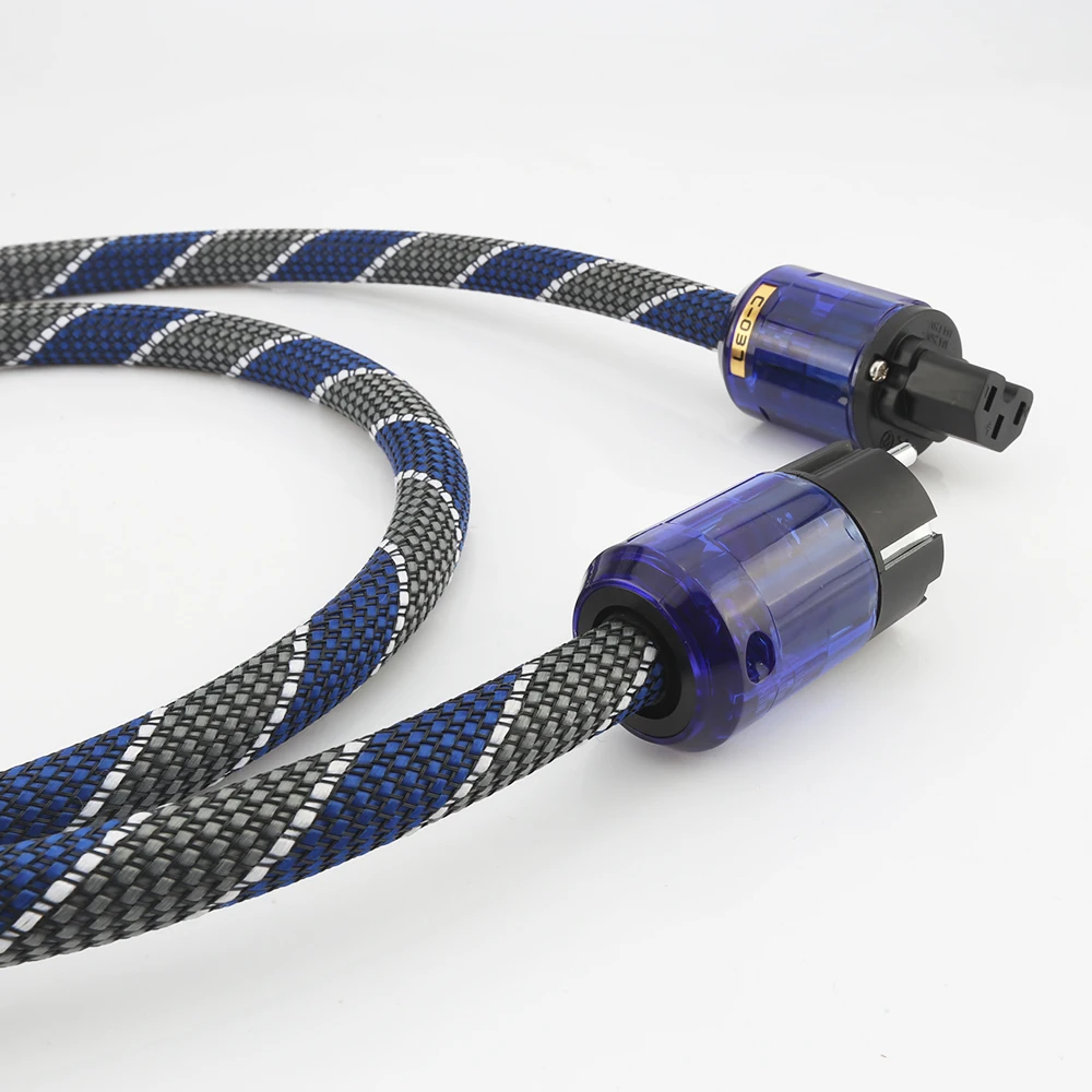 Audiocrast P110เงิน Audiophile AC Power Cable Power EXTENSION Cable HIFI HI END Schuko US