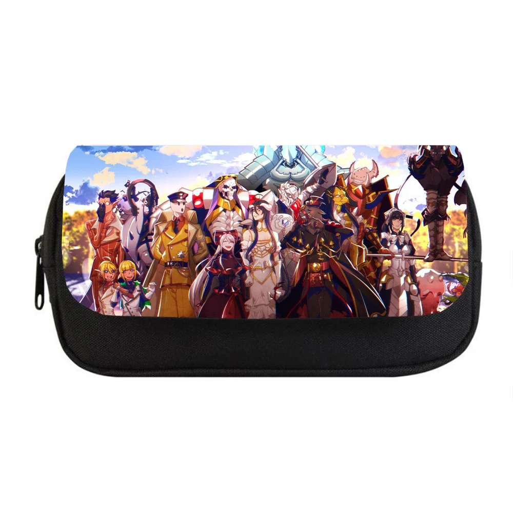 

anime Overlord Pencil bag Women Makeup Bag Child girls Pencil Case Student Double Zipper pencil Bag Teens Handbag Purse