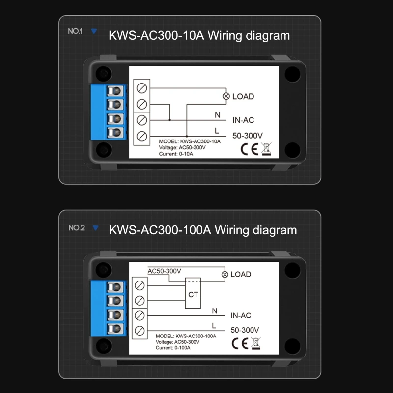 AC 50-300V Voltmeter Ammeter Power Energy Meter LED Digital AC Wattmeter Electric Meter with Reset Function 0-100A