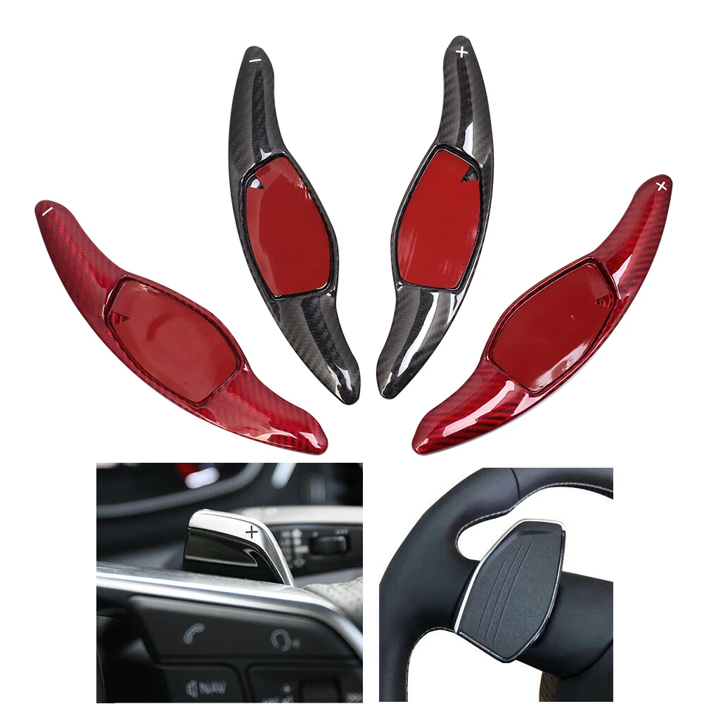 

Carbon Fiber Steering Wheel Shift Paddle Extension Shift Cover For Audi R8 RS3 RS4 RS5 TT RS Car Steering Wheel Shifter DSG