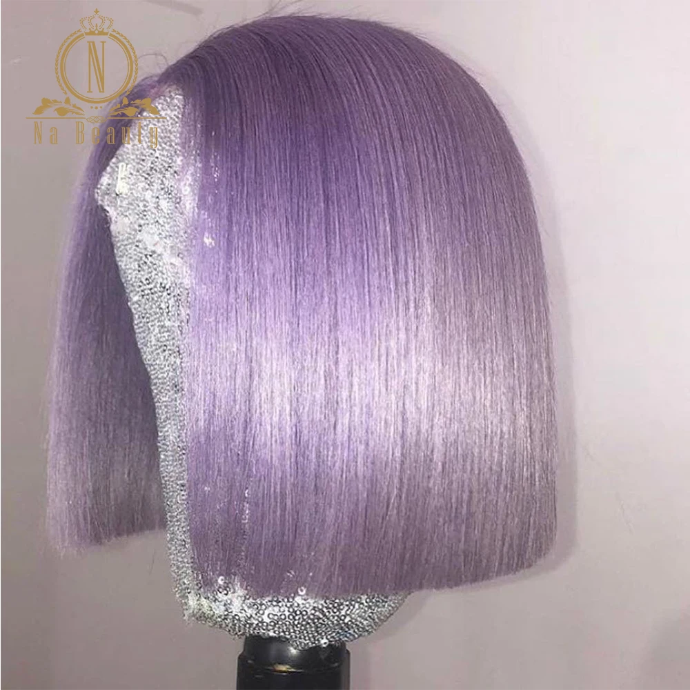 

Colored Human Hair Wigs HD Lace Frontal Wig Straight Purple Wigs For Women Human Hair Transparent Lace Wigs Hair Nabeauty 180