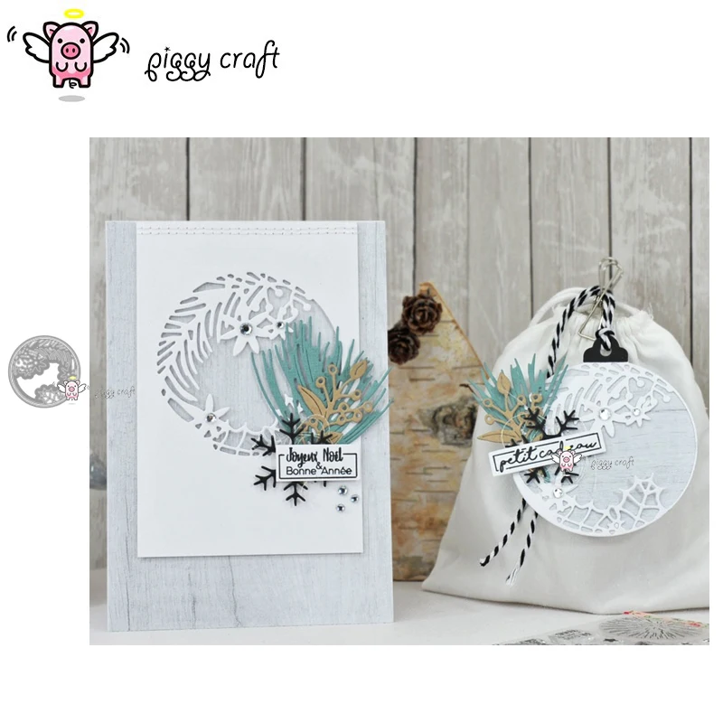 Piggy Craft metal cutting dies cut die mold Flower leaf circle frame Scrapbook paper craft knife mould blade punch stencils dies